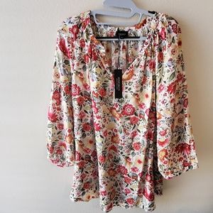 New Jones ditsy floral blouse plus size 2X